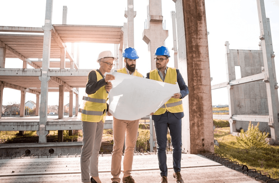 Architect reviewing plans